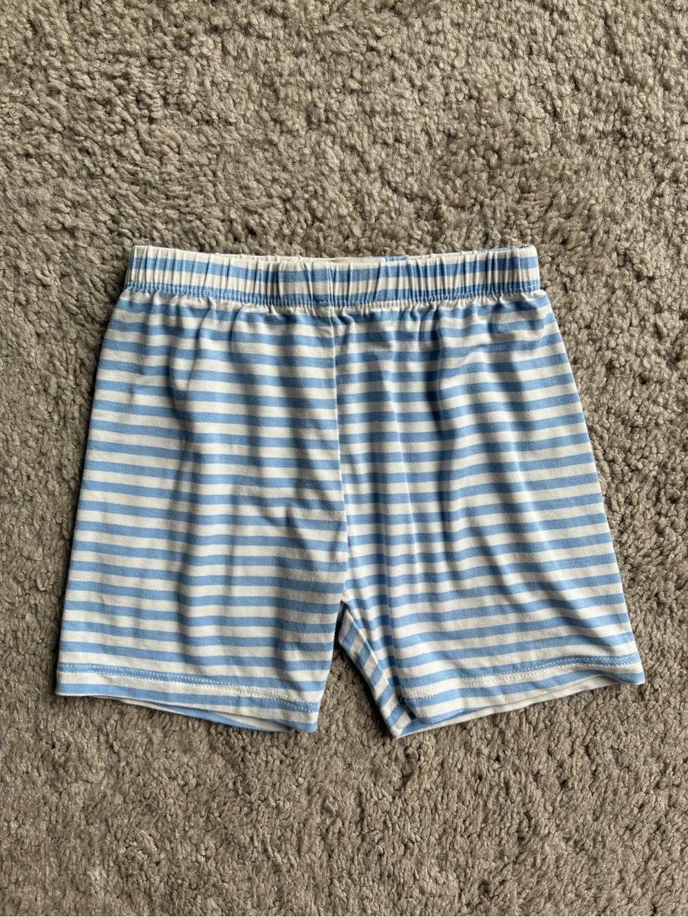 Bambi & Birdie Bamboo Baby Blue and White Striped Shorts - Picture 3 of 7
